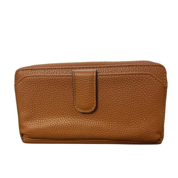 Nanette Lepore Women's Vegan Leather Zip Around Clutch Wallet Camel Tan NWT - Picture 4 of 4